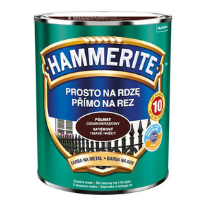 Hammerite Direct To Rust Metal Paint 0.7l, semi-matt dark brown