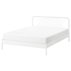 NESTTUN Bed frame, white, Luröy, 140x200 cm
