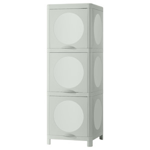 IVÖSJÖN Cabinet with doors, green, 33x34x99 cm