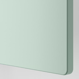 SMÅSTAD / PLATSA Bookcase, white light green/with 3 drawers, 60x57x123 cm