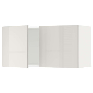 METOD Wall cabinet with 2 doors, white/Ringhult light grey, 80x40 cm
