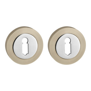 Door Escutcheon Schaffner, satin nickel/chrome