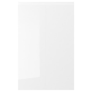 VOXTORP 2-p door f corner base cabinet set, left-hand/high-gloss white, 25x80 cm