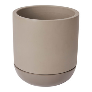 Plant Pot with Saucer GoodHome 17 cm, brown