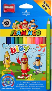 Flamingo Coloured Pencils Jumbo Grip Bigy 12pcs