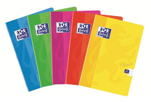 Notebook A5 60 Pages Plain Oxford Touch 5pcs, assorted colours
