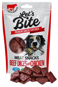 Let's Bite Meat Snacks for Dogs Beef Dices & Chicken 80g