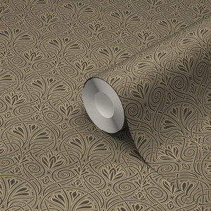 GoodHome Vinyl Wallpaper on Fleece Obol, black