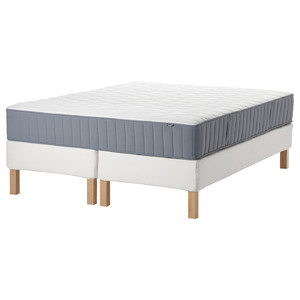 ESPEVÄR/VÅGSTRANDA Divan bed, white/medium firm light blue, 180x200 cm