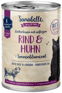 Sanabelle Adult Cat Food Beef & Chicken + Sunflower Oil 400g