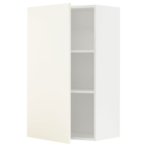 METOD Wall cabinet with shelves, white/Vallstena white, 60x100 cm