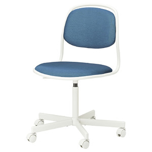 ÖRFJÄLL Swivel chair, white/Vissle dark blue