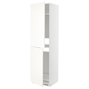 METOD High cabinet for fridge/freezer, white/Vallstena white, 60x60x220 cm