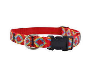 CHABA Dog Collar Patterned Adjustable 10mm x 30cm, red