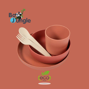 Bo Jungle B-CPLA Biodegradable Children's Tableware Set 5pcs Terracota