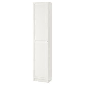 BILLY / OXBERG Bookcase with doors, white, 40x30x202 cm