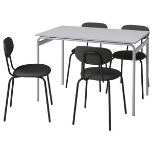 GRÅSALA / ÖSTANÖ Table and 4 chairs, grey/Remmarn dark grey, 110 cm
