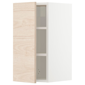 METOD Wall cabinet with shelves, white/Askersund light ash effect, 30x60 cm