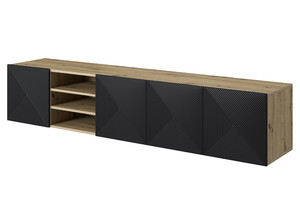Wall-Mounted TV Cabinet Asha 200 cm, artisan/matt black