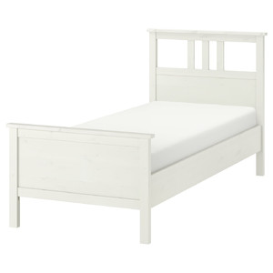 HEMNES Bed frame, white stain, Luröy, 90x200 cm