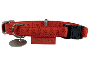 Zolux Dog Collar Mac Leather 25mm, red