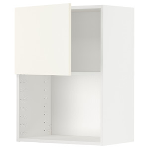 METOD Wall cabinet for microwave oven, white/Vallstena white, 60x80 cm