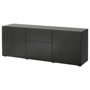 BESTÅ Storage combination with drawers, black-brown/Lappviken black-brown, 180x42x65 cm