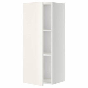 METOD Wall cabinet with shelves, white/Veddinge white, 40x100 cm