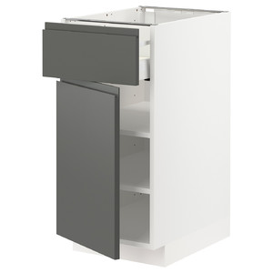 METOD / MAXIMERA Base cabinet with drawer/door, white/Voxtorp dark grey, 40x60 cm
