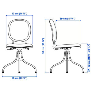 BJÖRKBERGET Swivel chair, Idekulla blue