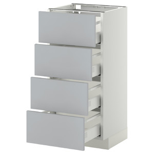 METOD / MAXIMERA Base cab 4 frnts/4 drawers, white/Veddinge grey, 40x37 cm