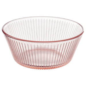 HAVSGÄDDA Bowl, stripe pattern/pink, 12 cm