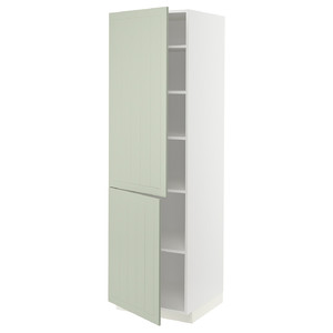 METOD High cabinet with shelves/2 doors, white/Stensund light green, 60x60x200 cm
