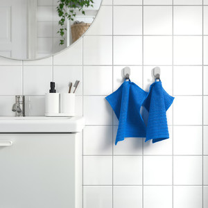VÅGSJÖN Washcloth, bright blue, 30x30 cm