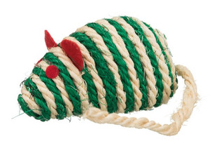 Trixie Cat Toy Sisal Mouse 10cm, assorted colours