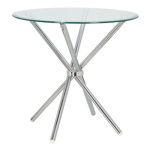 Dining Table Ufo 90cm, transparent/chrome