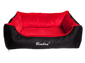 Bimbay Dog Couch Lair Cover Minky Size 3 - 100x80cm, black-red