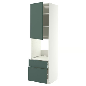 METOD/MAXIMERA Hi cab f ov w dr/2 frnt/1 m/1 h drw, white/Aspudden dark grey-green, 60x60x220 cm