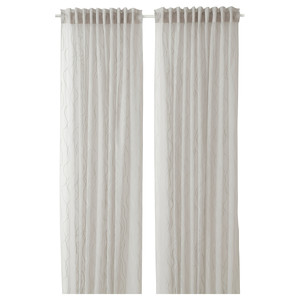 GLESGRÖE Sheer curtains, 1 pair, grey, 145x300 cm