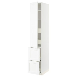 METOD / MAXIMERA Hi cab w shlvs/4 drawers/dr/2 frnts, white Enköping/white wood effect, 40x60x220 cm