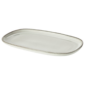 GLADELIG Plate, gray, 31x19 cm