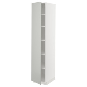 METOD High cabinet with shelves, white/Havstorp light grey, 40x60x200 cm