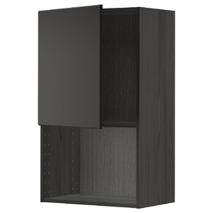 METOD Wall cabinet for microwave oven, black/Kungsbacka anthracite, 60x100 cm