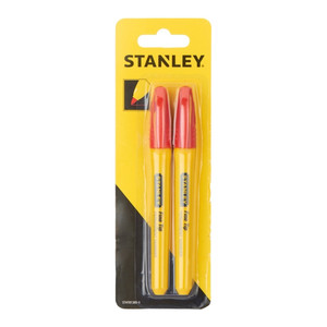 Stanley Red Fine Tip Permanent Marker Pen, Pack of 2