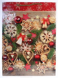 Decorative Christmas Gift Bag, 29x40 cm, assorted, set 10pcs