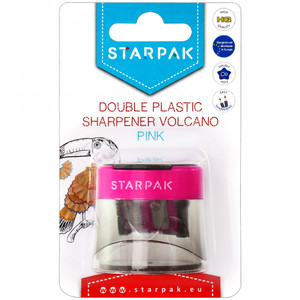 Starpak Double Plastic Sharpener Volcano, pink