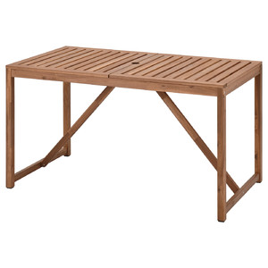 NÄMMARÖ Table, outdoor, light brown stained, 140x75 cm