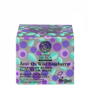 SIBERICA Blueberry Professional Overnight Renew Face Cream Mask Anti-Ox Wild Blueberry Vegan 50ml