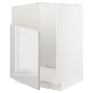 METOD Base cabinet f BREDSJÖN sink, white/Ringhult light grey, 60x60 cm