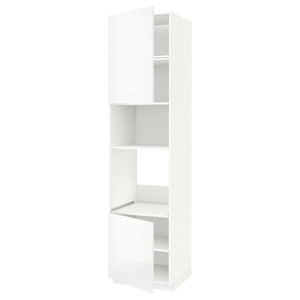 METOD Hi cb f oven/micro w 2 drs/shelves, white/Ringhult white, 60x60x240 cm